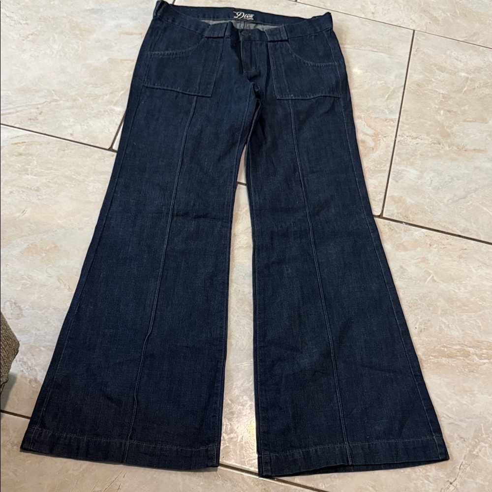 Stylish Dark Blue Flare Jeans